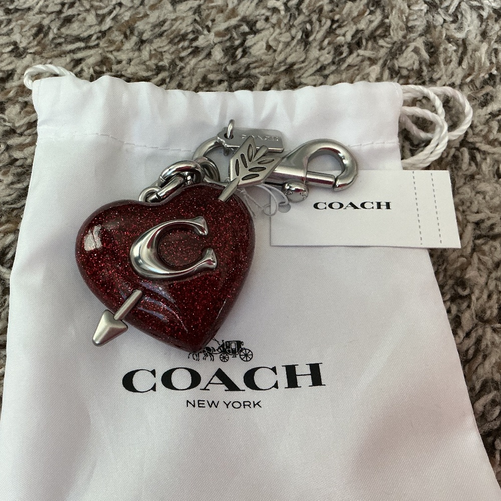NWT Coach heart charm with arrow